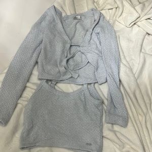 Hollister 2 piece crop top and matching sweater, NWOT